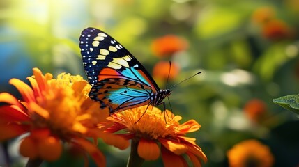 Obraz premium A Vibrant Butterfly on a Flower
