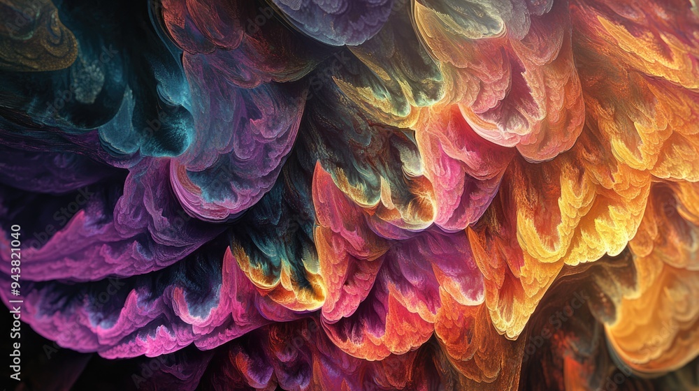 Poster Abstract fractal fantasy design background in 3D cartoon rendering