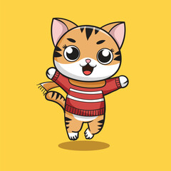 Cute Cartoon Cat Mascot illustration
