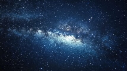 Fototapeta premium 3D cartoon rendering showcasing a dark blue night sky filled with numerous stars and the Milky Way in the background