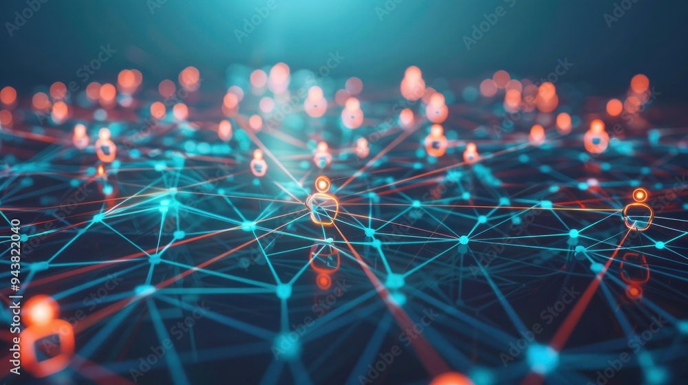 Poster connection and wireless network concept. 3d illustration. double exposure. social communication and 