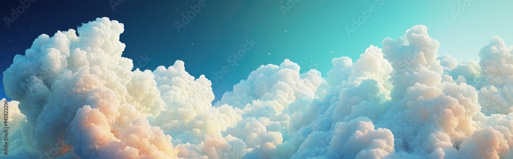 Aufkleber 3D cartoon rendering featuring a creative arrangement of fractal clouds serving as a complementary graphic for themes of the universe cosmos astronomy science and education