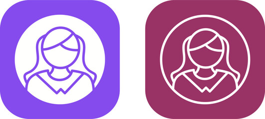 Female Profile Vector Icon