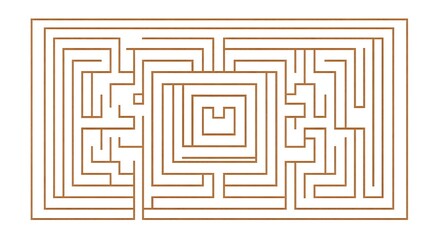 Intricate Labyrinth Square Frame - Bronze Vector Logo Design