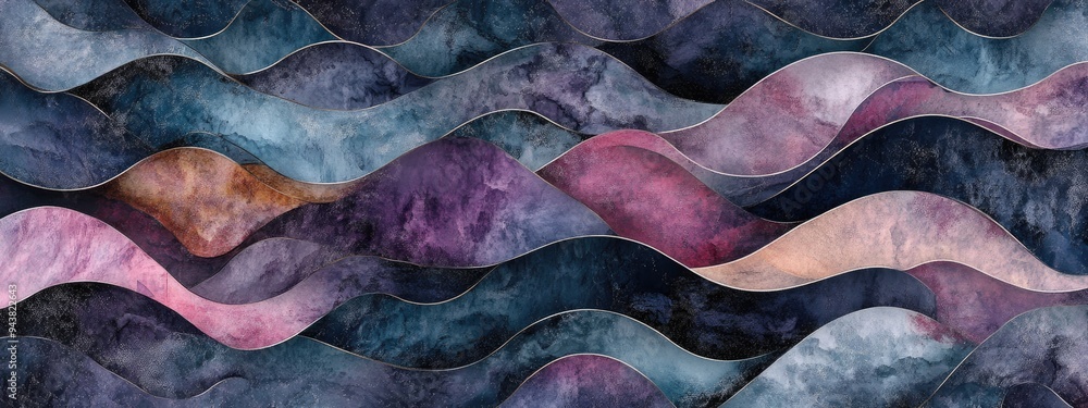 Poster sky ornamental design in a 3d cartoon rendering featuring a boho chic style with a dark washed out e