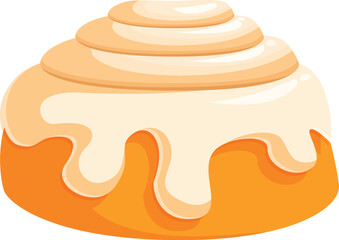 Mouthwatering cinnamon roll with smooth icing dripping down the sides