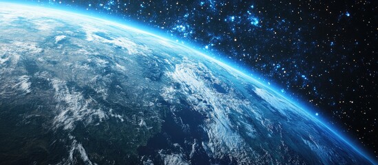 Fototapeta premium 3D cartoon depiction of Earth in space View of the planet from above