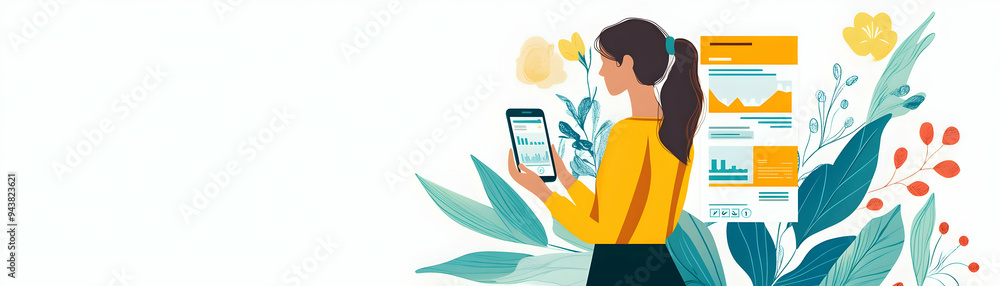 Poster person making investment decisions on phone concept as a person making investment decisions using a 