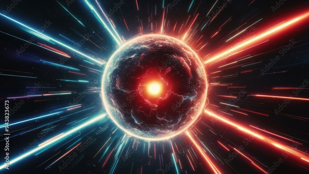 Poster colorful abstract cosmic energy backdrop with surreal texture and dynamic motion design