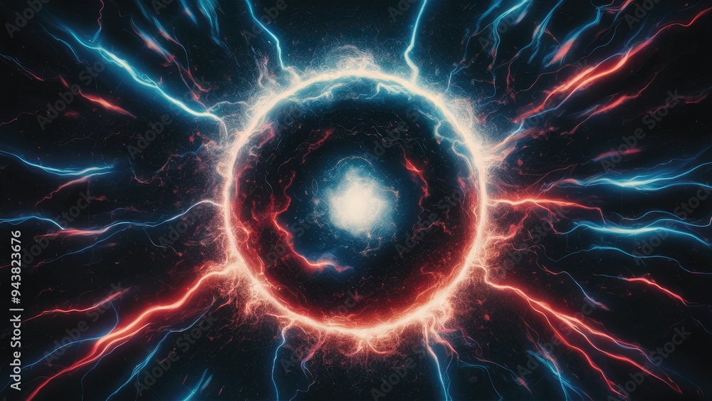 Poster colorful abstract cosmic energy backdrop with surreal texture and dynamic motion design