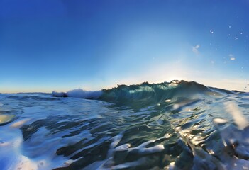 waves on the beach. wave and water. waves. blue wave in the ocean. sky over sea.