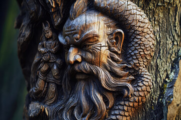 Discover the Beauty of Intricate Tree Carvings: A Close-Up of Nature's Artistic Masterpieces Captured Perfectly