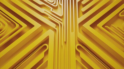 Contemporary Yellow Geometric Pattern Design