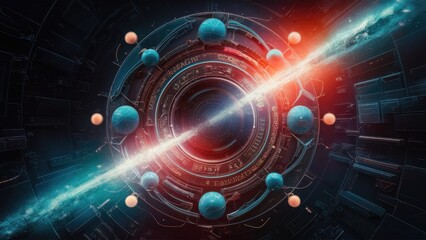 "Cosmic Abstract Background Featuring Circular Elements"
