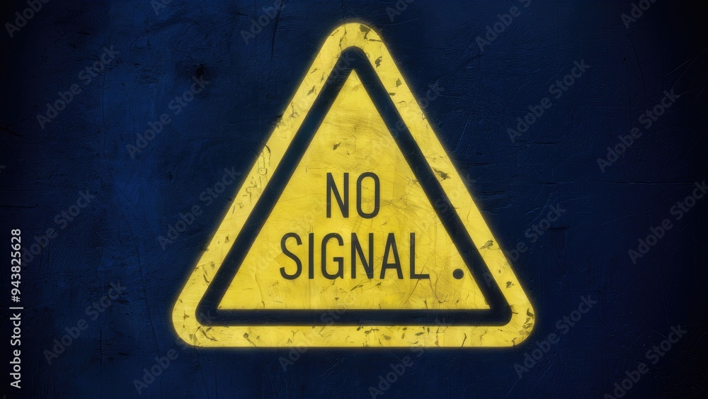 Poster dark screen featuring a warning triangle and 