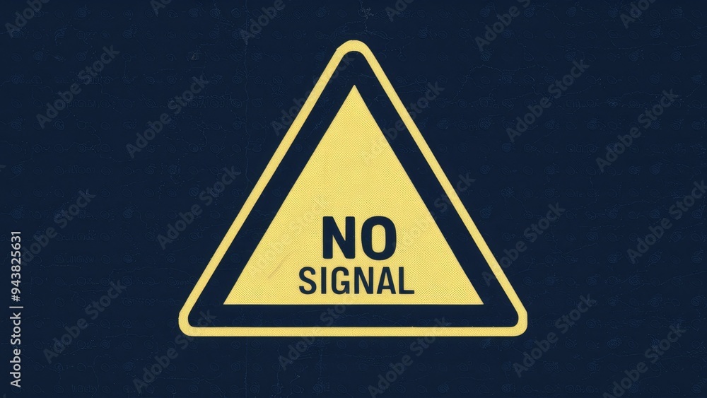 Poster dark screen featuring a warning triangle and 