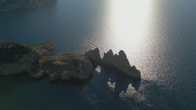 Ses Torretes, islotes en la isla de Ibiza.