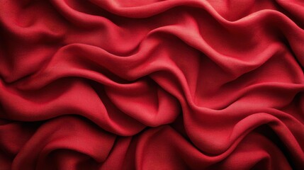 Obraz premium Luxurious Red Fabric with Elegant Folds and Waves