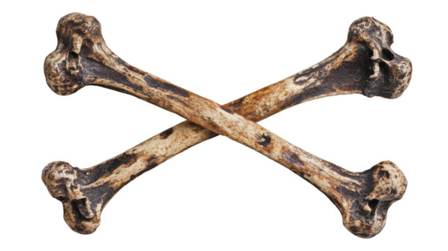 Eerie Crossed Bones Symbol on Clean White Background