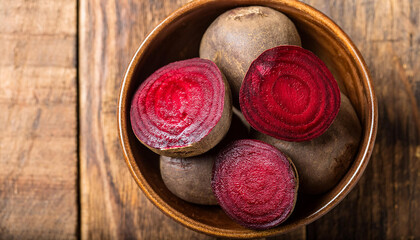 Bowl of raw beetroot. Fresh and tasty harvest. Farm product. Delicious and ripe vegetable.