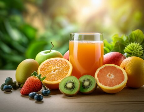 Ein Glas Multivitaminsaft