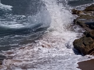 waves on the rocks
