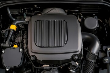Fototapeta premium Hybrid engine with dual cooling circuits for electric and fuel systems