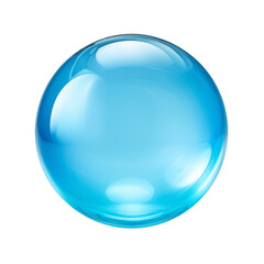 blue bubble sphere isolated on transparent background cutout