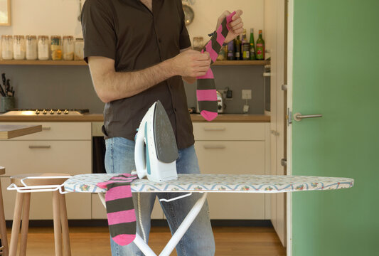 Man Ironing