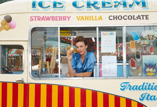 Ice Cream Vendor, Carters Steam Fair, England