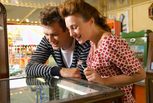 Couple at Carters Steam Fair, England