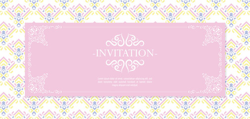 Colorful invitation background style ornamental pattern