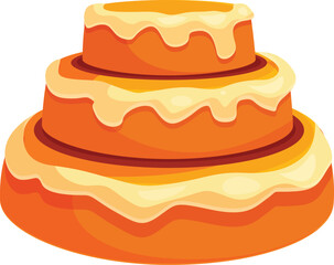 Delicious three tiered cake dripping with icing, perfect for celebrating a special occasion