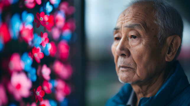 Elderly Crafting Intricate Stained Glass Art
