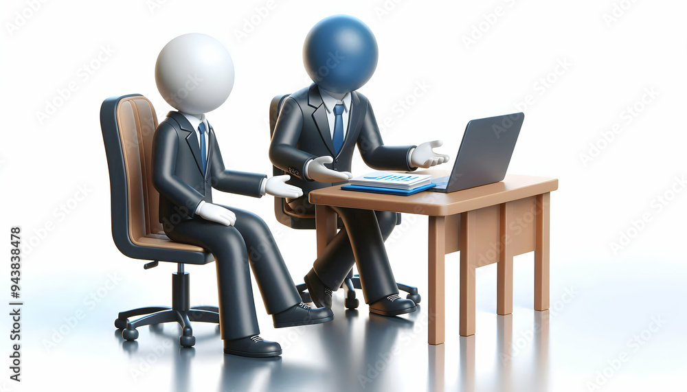 Aufkleber 3d manager candidly mentoring a junior employee in a one on one session concept as a candid shot of 