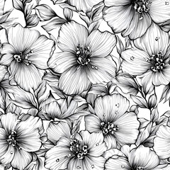 floral and leaf seamless patterns in doodle-style tile designs with graphic format.