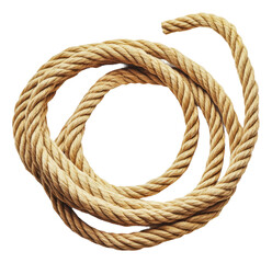 Obraz premium PNG Coiled natural fiber rope on a plain background