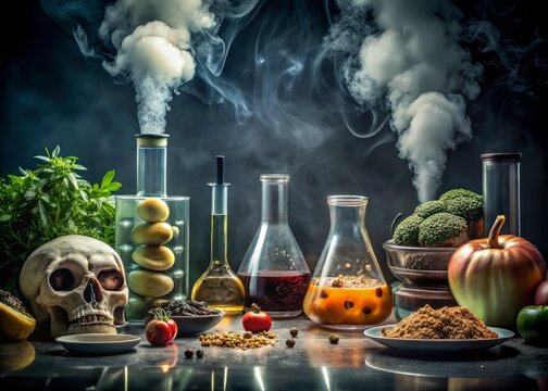 Contaminated Food Fatal Consequences Dark Moody Laboratory Background