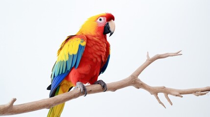 Obraz premium A Vibrant Scarlet Macaw Perched on a Branch