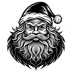 Father Christmas Silhouette Black Color Vector