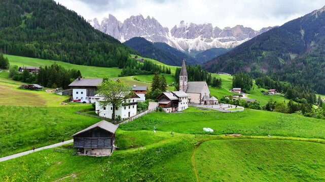 Aerial View of Dolomites Italy