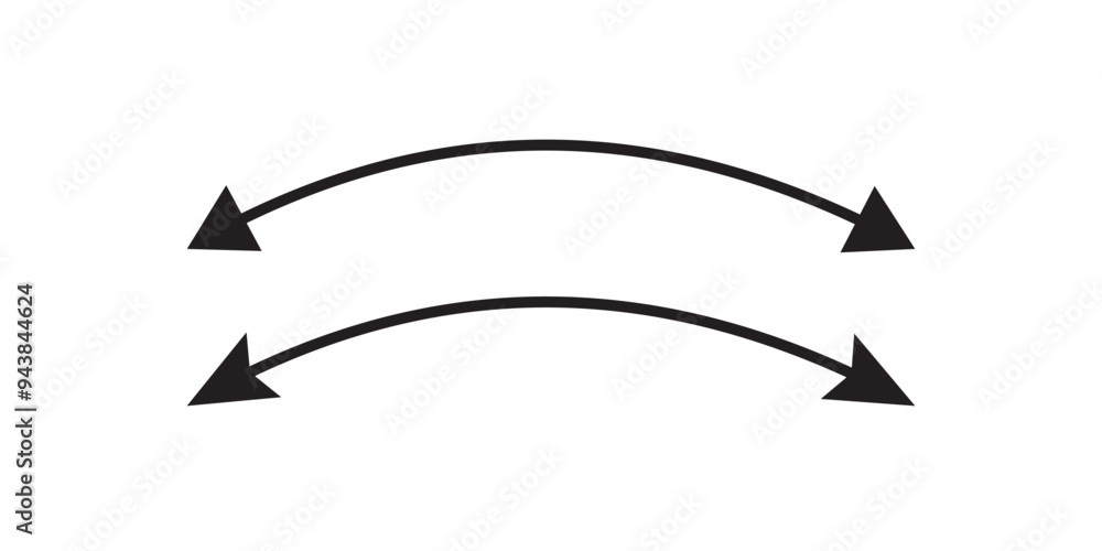 Poster printlong arrow vector icon. black horizontal double arrow