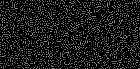 Abstract seamless turing pattern minimal organic geometric black background. white stock line abstract pattern Transparent monochrome striped texture, seamless pattern, modern stylish texture.