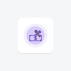 Price Slash icon, price, slash, discount, markdown line icon, editable vector icon, pixel perfect, illustrator ai file