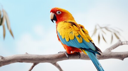 Obraz premium A Colorful Parrot Perched on a Branch