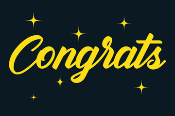 Congrats hand lettering 3d in gold, congrats typography, calligraphy