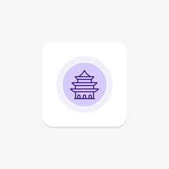 Pagoda icon, temple, architecture, chinese, tower line icon, editable vector icon, pixel perfect, illustrator ai file
