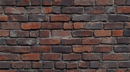 Obraz premium A seamless brick wall texture with rich red and brown tones, offering a classic and industrial background.
