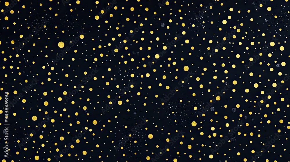 Poster a seamless pattern of tiny gold dots on a dark background, adding a touch of luxury and sophisticati