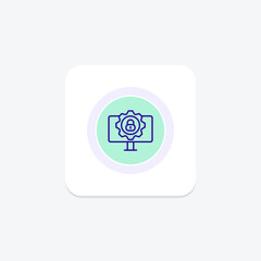 Antivirus Software icon, software, security, protection, cyber line icon, editable vector icon, pixel perfect, illustrator ai file